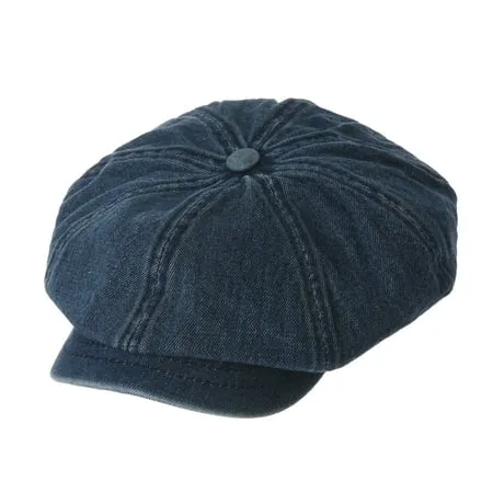 WITHMOONS Denim Cotton Newsboy Hat Baker Boy Beret Flat Cap KR3613