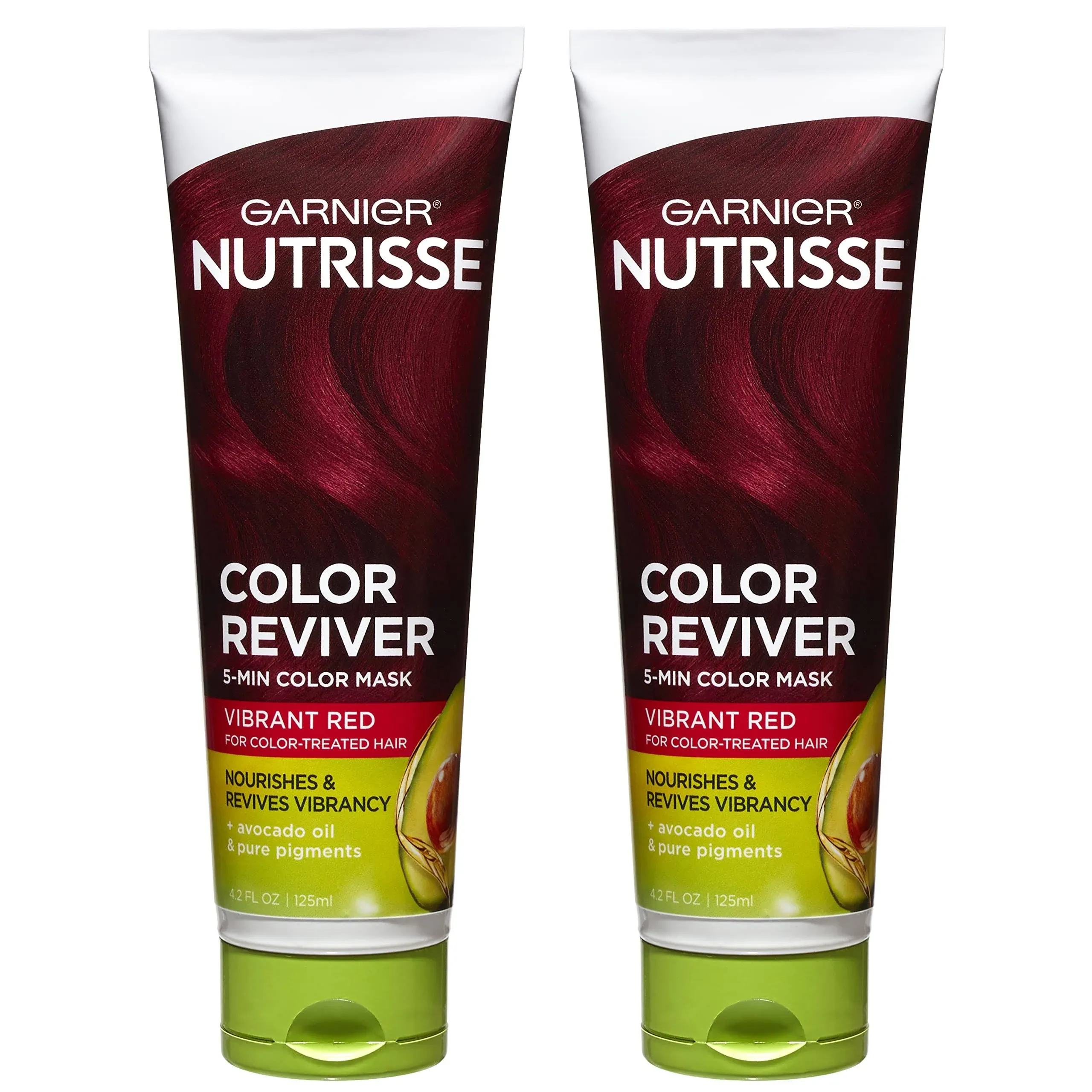 Garnier Nutrisse Color Reviver 5 Minute Nourishing Hair Color Mask with Avocado Oil Delivers Day 1 Color Results, for Color Treated Hair, Vibrant Red