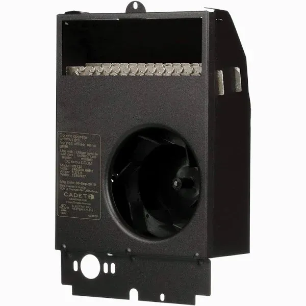 Cadet Electric Wall Heater 240V 1250W 125-Sq-Ft 4265-BTU/Hour Forced Air Black