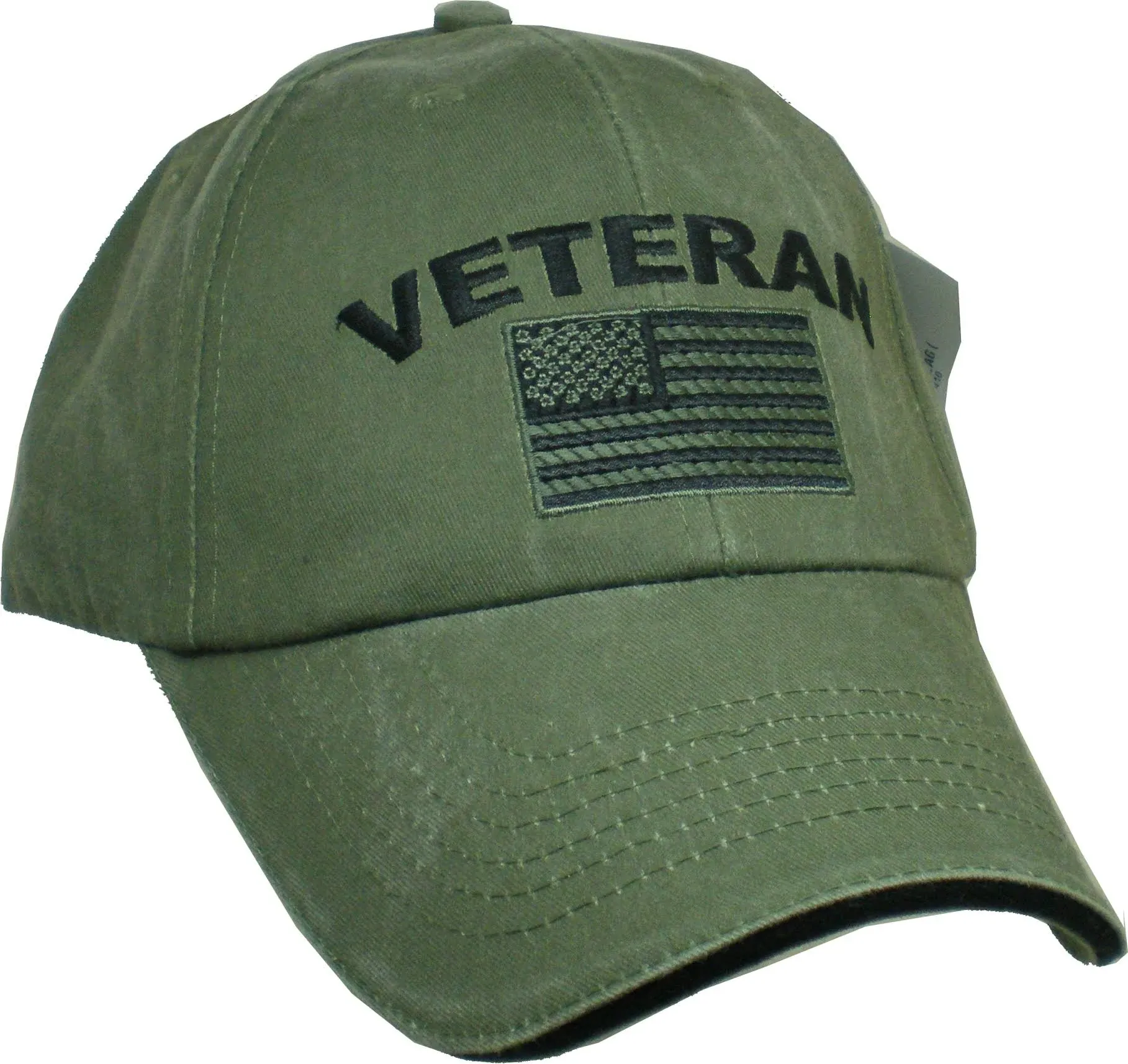 Eagle Crest Military Veteran U.S. Flag Cap, Green, Adjustable