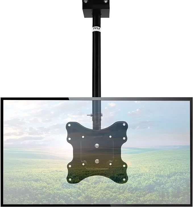 PYLE PCTVM15 - Universal Tilt, Swivel and Height Adjustable TV Ceiling Mount Bracket Fits Virtually All 23” - 42'' TVs (Flat Panel HDTV, LCD, LED, Plasma and Smart TVs)