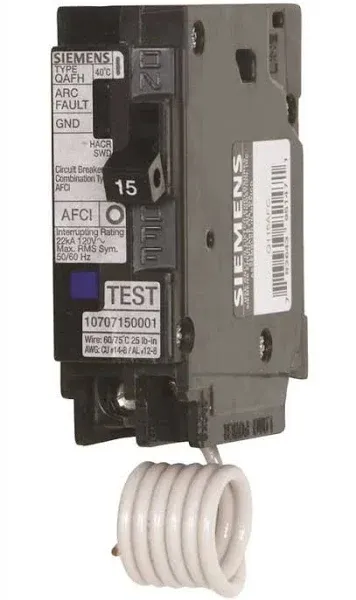 Siemens QA115AFC Arc Fault Circuit Breaker