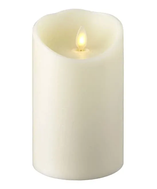 Raz Imports 3.5&#034;X5&#034; Push Flame Ivory Pillar Candle