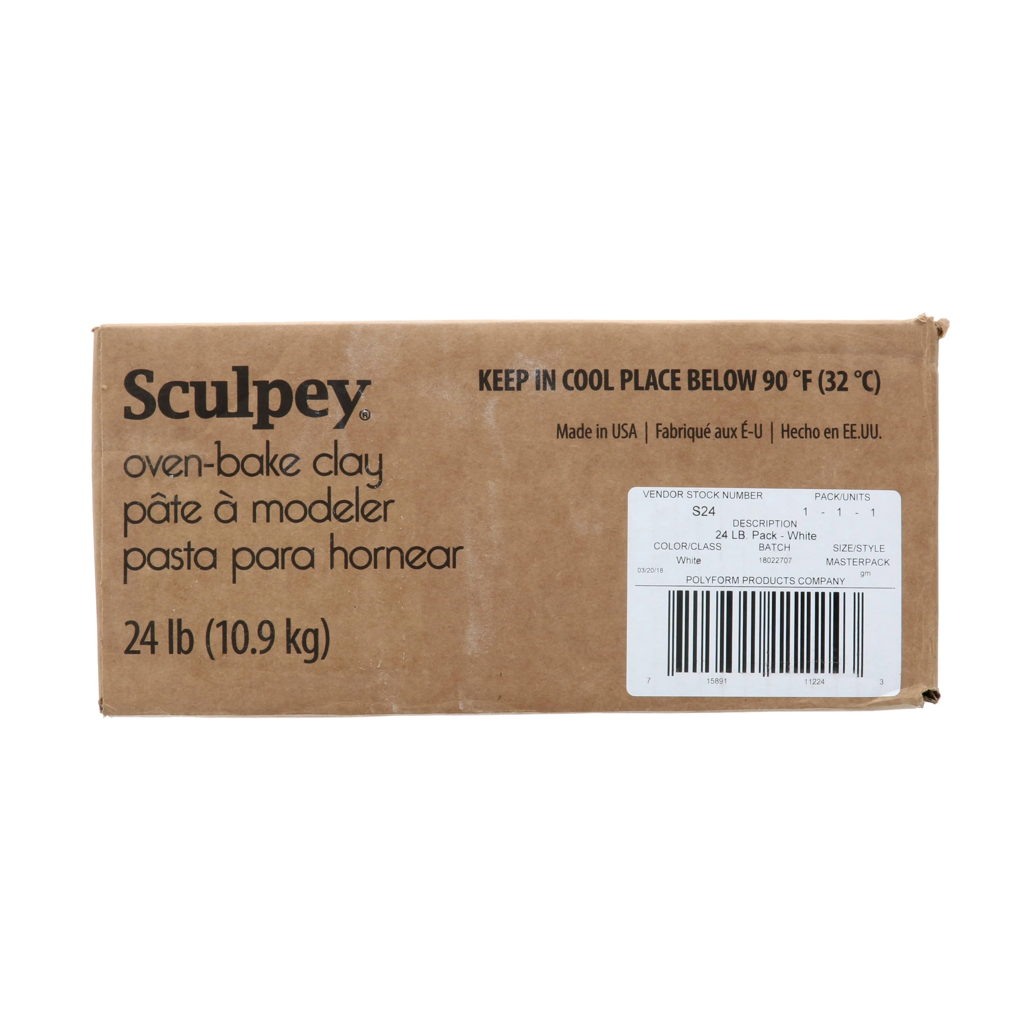 Sculpey Original Polymer Clay 24Lbs-White