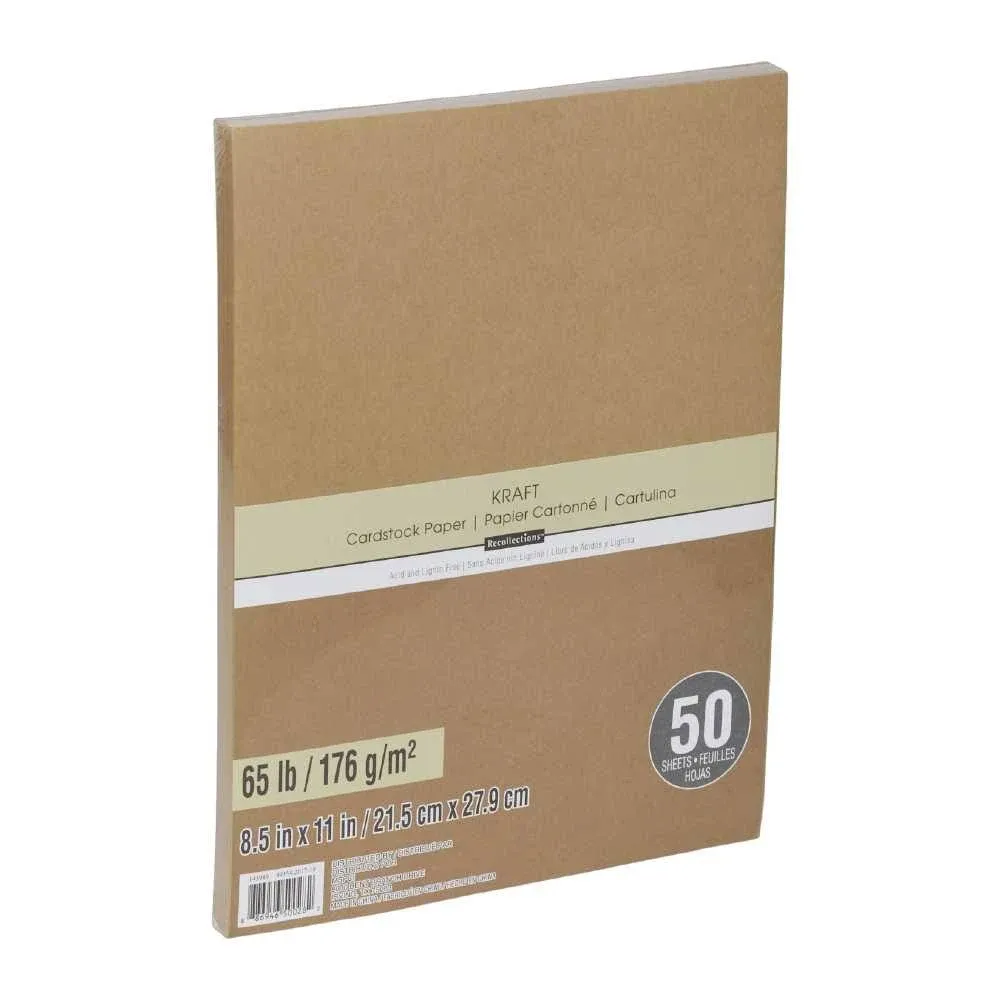 Cardstock Paper Value Pack, 8.5 x 11 in Kraft by Recollections