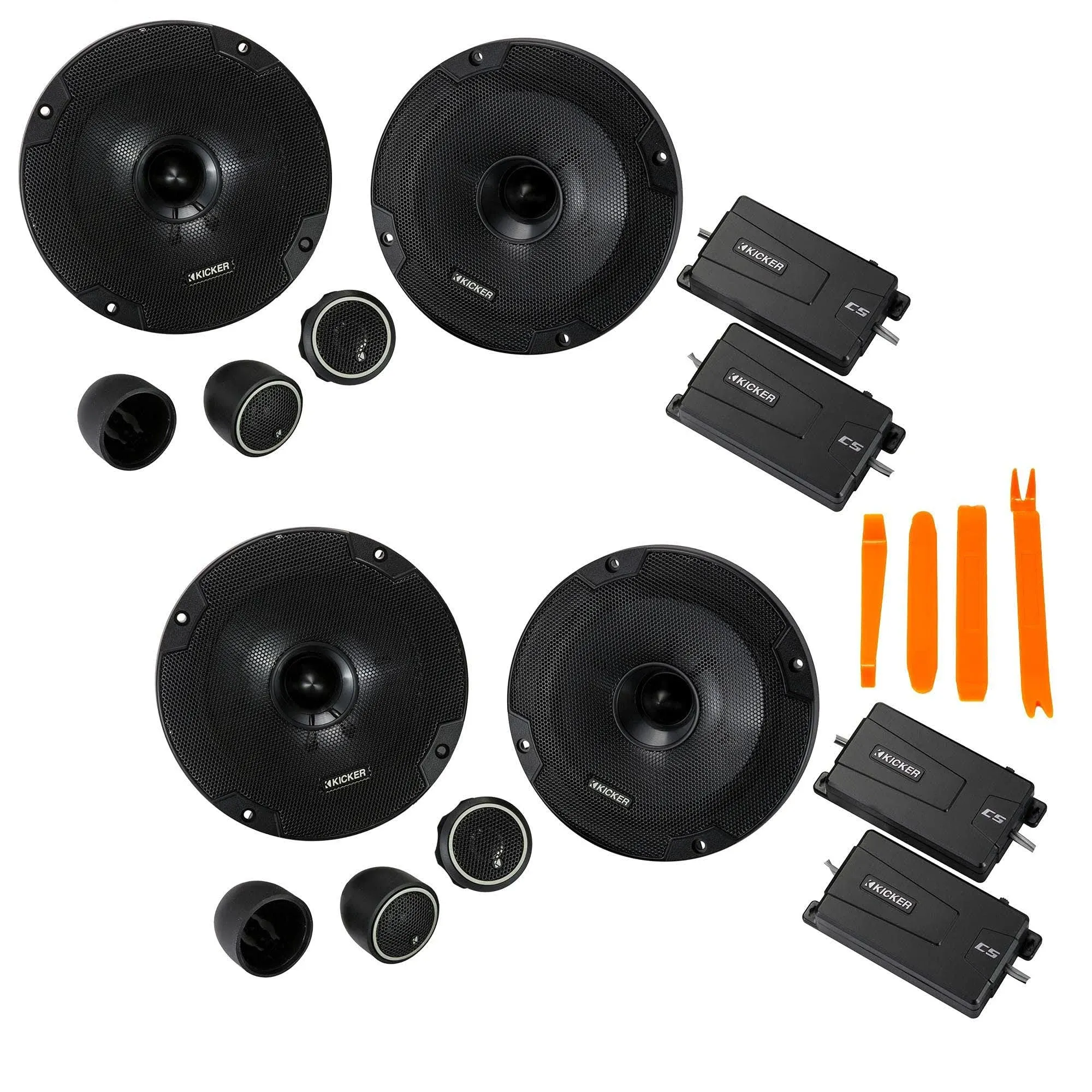 Kicker 46CSS654 - Two Pairs of CS-Series CSS65 6.5-Inch (160mm) Component System with .75-Inch Tweeters, 4-Ohm (2 Pairs)