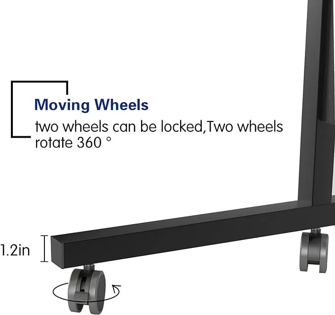 sogesfurniture Mobile Side Table 31.5 Inches Tablet Wheels Mobile Laptop Computer Desk Adjustable Movable Laptop Computer Stand for Bed Sofa,Black BHUS-05-1-80BK