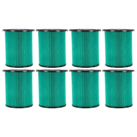 8 Pack Cartridge Filter Replacement Part # 97457 Compatible with RIDGID VF6000 5-20 Gallon Wet & Dry Vacuums Washable & Reusable