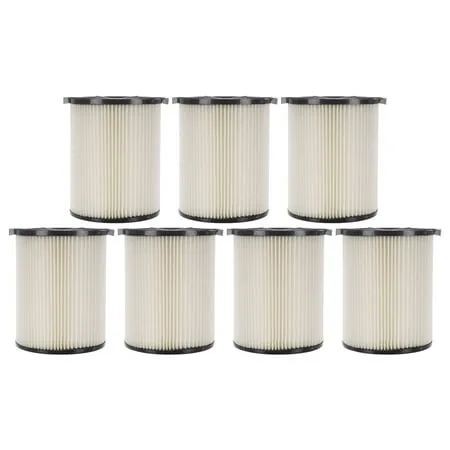 7 Pack 1-Layer Cartridge Filter Replacement Parts # 72947 Compatible with RIDGID VF4000 5-20 Gal & 6-9 Gal Husky Wet Dry Vacuums Washable & Reusable