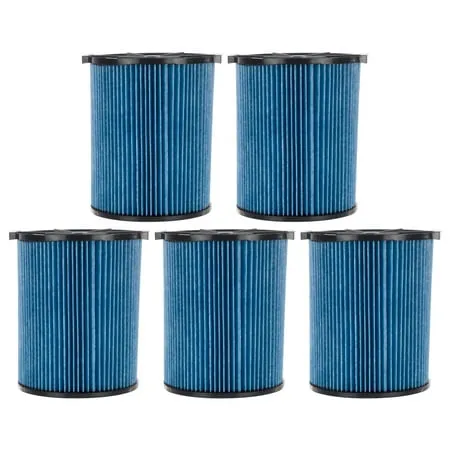 5 Pack 3-Layer Fine Dust Cartridge Filter Replacement Part 72952 Compatible with RIDGID VF5000 5-20 Gallon Wet & Dry Vacuums Washable & Reusable