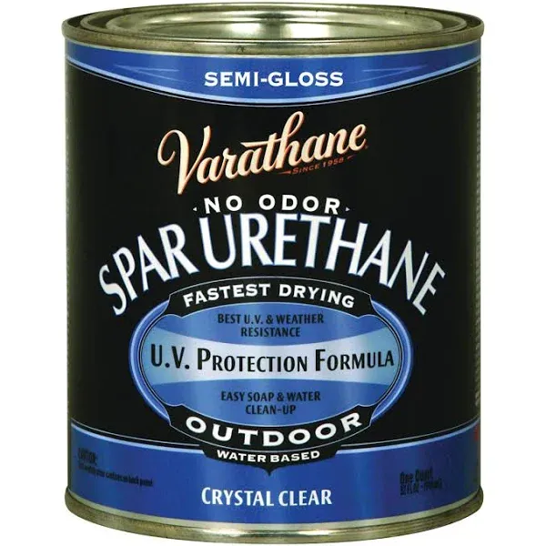 Varathane Semi-Gloss Clear Water-Based Spar Urethane 1 qt