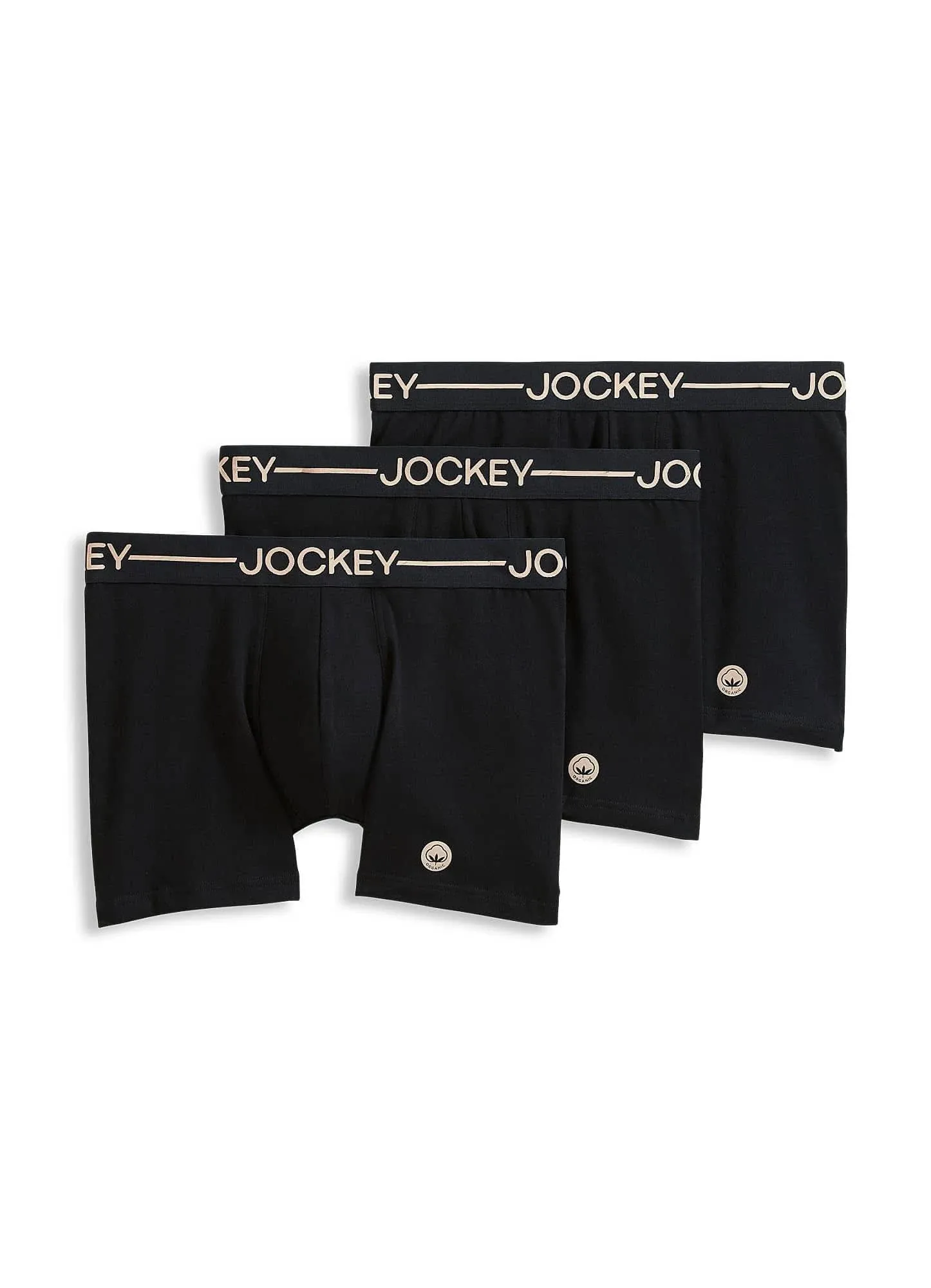 Jockey Men's Underwear Organic Cotton Stretch 4" Trunk - 3 Pack