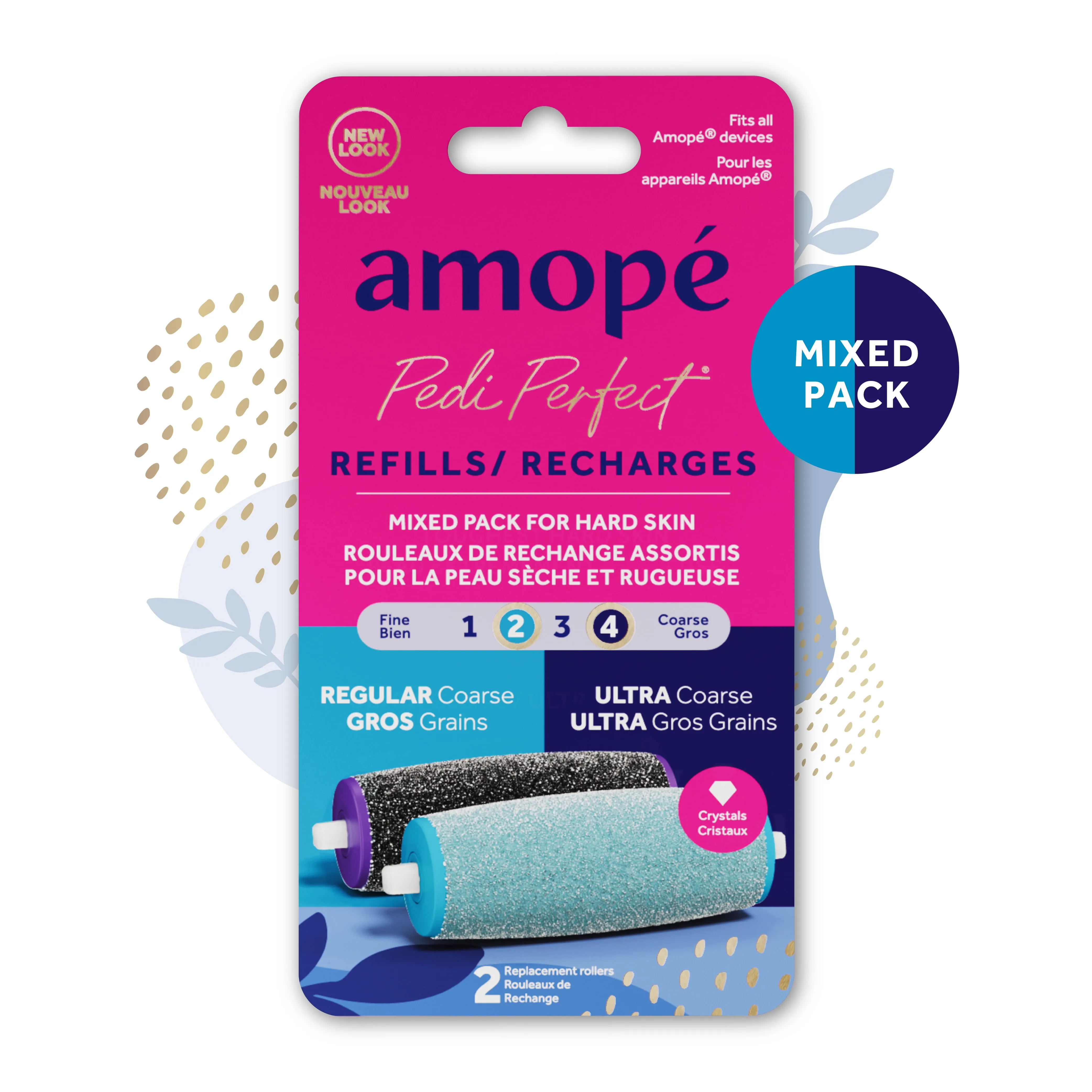 Amope Pedi Perfect Foot File Refills, Ultra/Regular Coarse - 2 refills