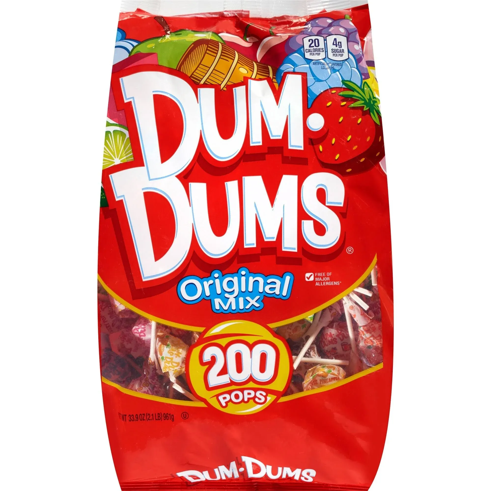 Dum Dum Original Mix Lollipops, 2.1lbs, 200ct