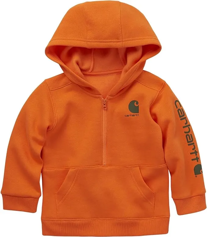 Carhartt Toddler Boys Long-Sleeve Half-Zip Sweatshirt in Orange, 3T