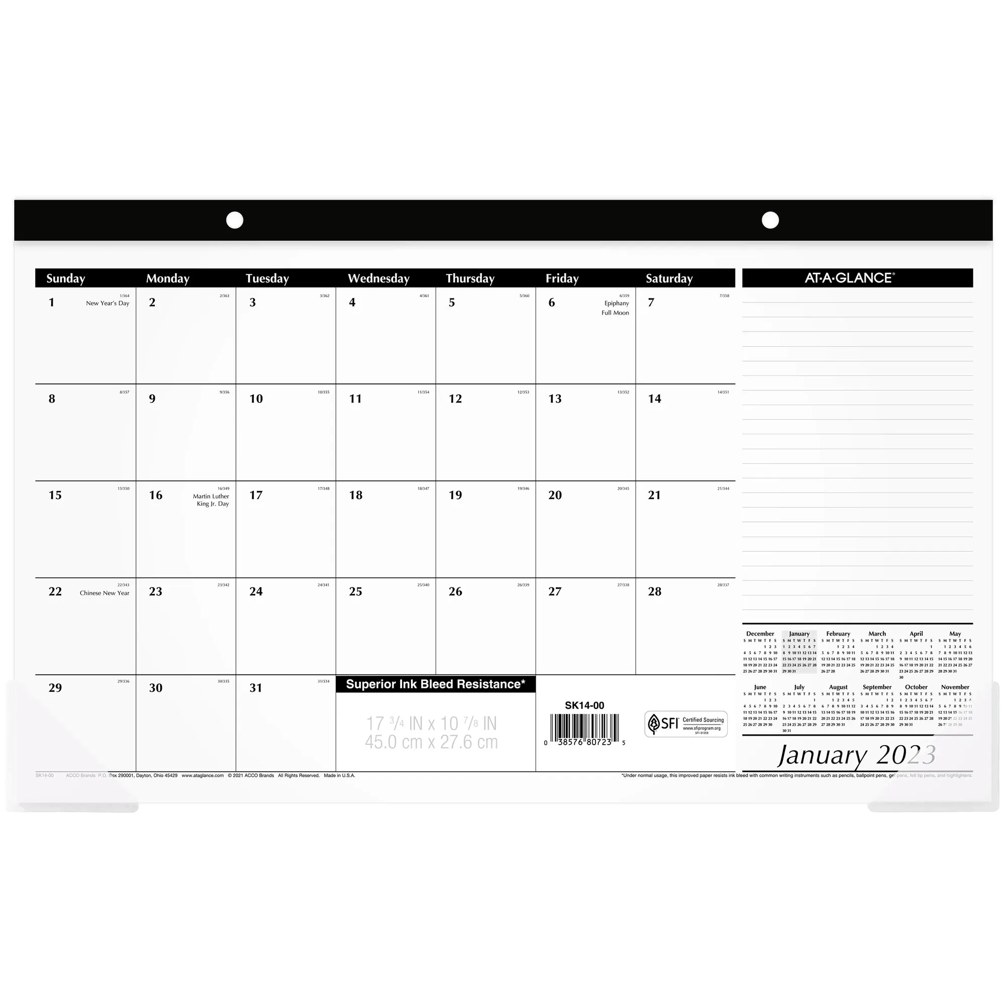 AT-A-GLANCE Monthly Desk Pad Calendar 2025