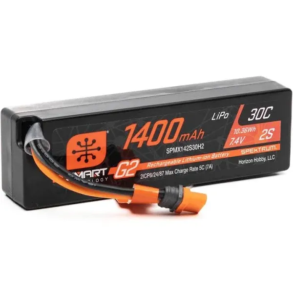 Spektrum 7.4V 1400mAh 2S 30C Smart G2 LiPo Battery