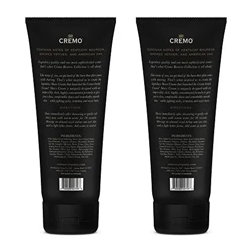 Cremo Barber Grade Distillers Blend (Reserve Collection) Shave Cream, Astonishingly Superior Ultra-Slick Shaving Cream Fights Ni