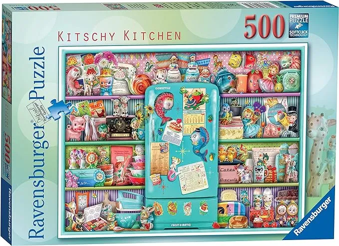 Ravensburger Kitschy Kitchen Complete 500 piece jigsaw puzzle Vintage Retro