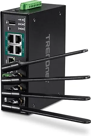 TRENDnet Industrial AC1200 Wireless Dual Band Gigabit Router, Black, TI-W100