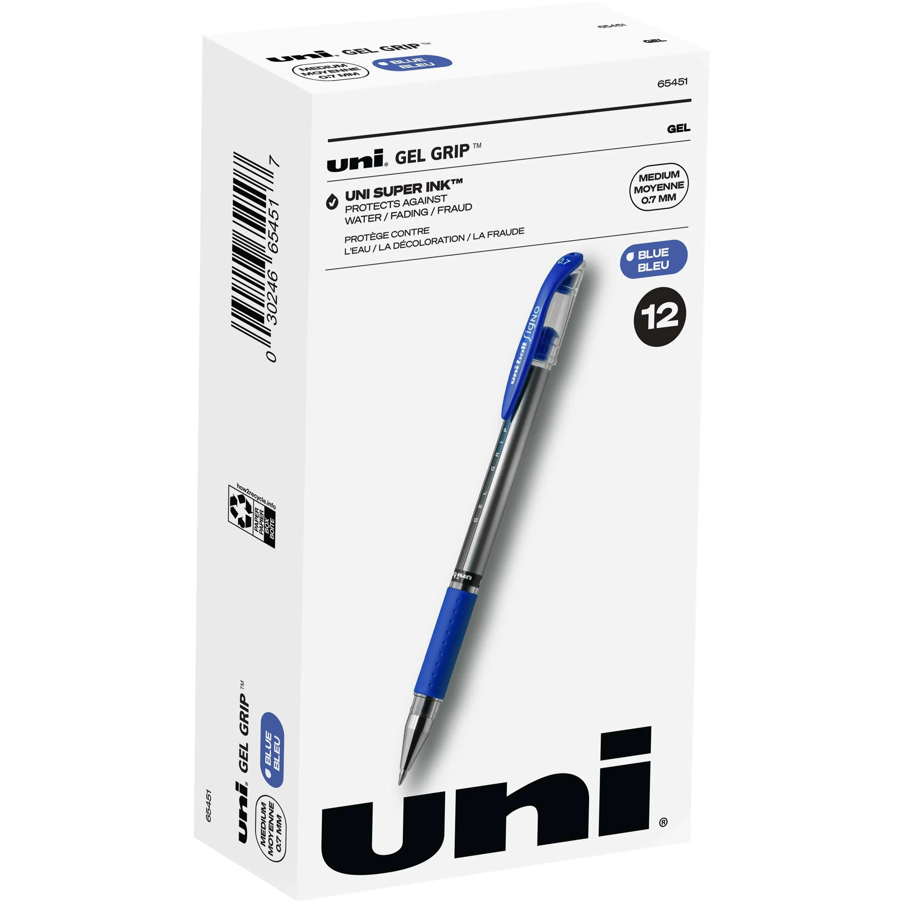 Signo 0.7 Gel Pen with Grip 1   of Blue Ink Pens by Uniball Medium Poin...