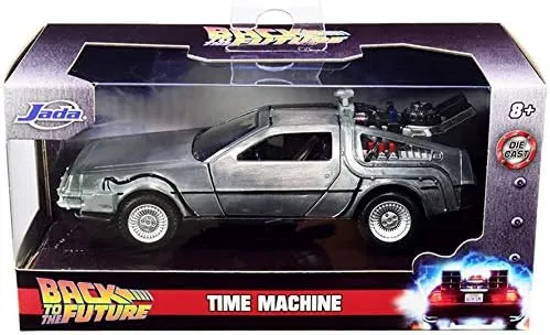 Jada Toys Back to The Future Time Machine 1:32 Die-cast Car, Toys for Kids and Adults, Silver