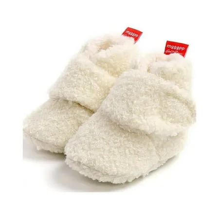 Baby Boys Girls Fleece Booties Infant Cotton Socks Newborn Soft Sole Winter Warm Stay On Slippers Non-Skid Cozy Crib Shoes