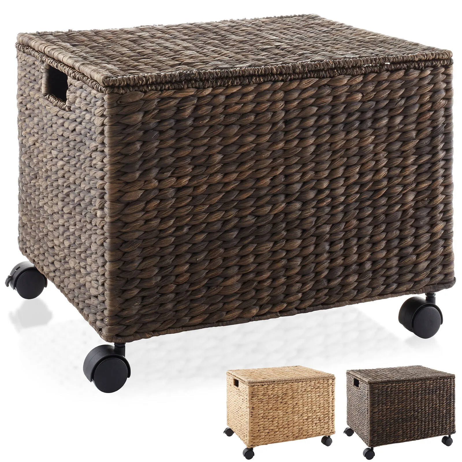 Rolling Filing Cabinet Cart, Hyacinth Wicker File Storage Box Office Organizers