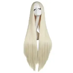 MapofBeauty 40"/100cm Natural Soft Straight Long Cosplay Wig (Light Blonde)