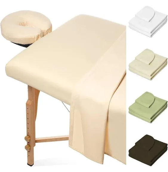 Saloniture 3-Piece Microfiber Massage Table Sheet Set Premium Facial Bed Cover