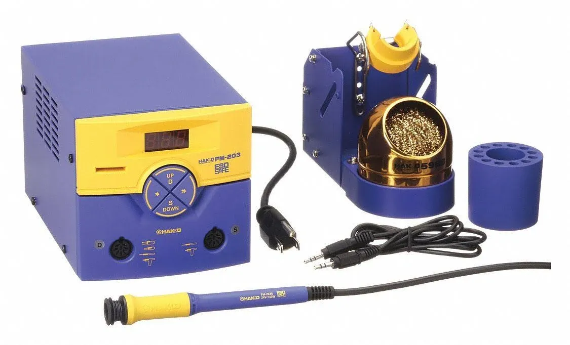 Hakko FM203-HD Dual Port Soldering System w/Heavy Duty Handpiece