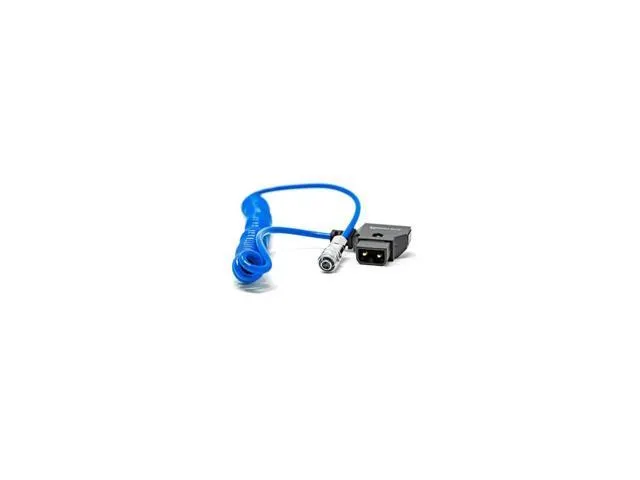 Kondor Blue Coiled D-Tap to BMPCC 4K/6K Power Cable, Blue #KB-WEIPUBM4KCOIL-FBM