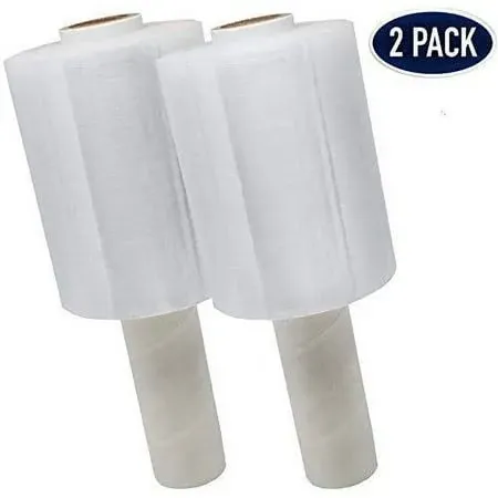 2 Pack Industrial Strength Mini Hand Stretch Wrap 5 inch - 1000 Roll | 80 Gauge ...