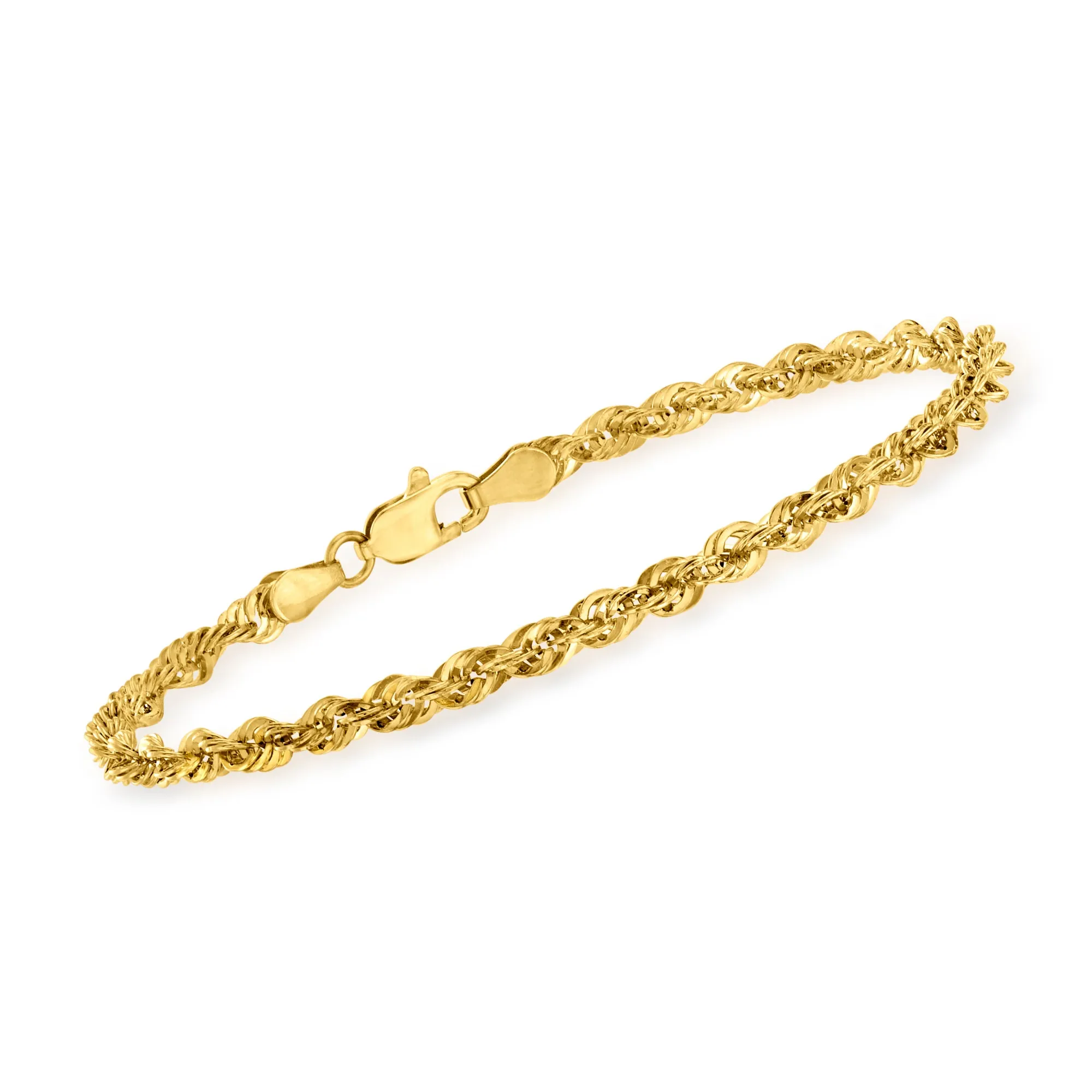 Ross-Simons 14kt Yellow Gold 3.2mm Rope Chain Bracelet