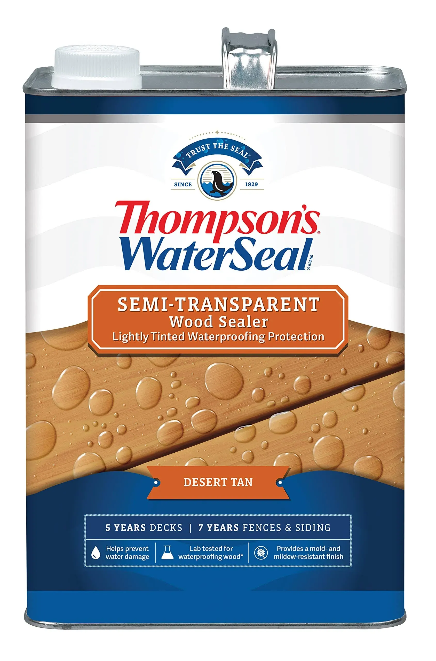 Thompson's WaterSeal Transparent Exterior Wood Stain & Sealer, Desert Tan, 1 gal.