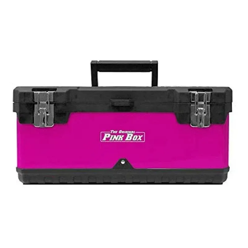 The Original Pink Box 19.7-in W x 8.25-in H x 8-in D Pink Steel Tool Box Lowes.com