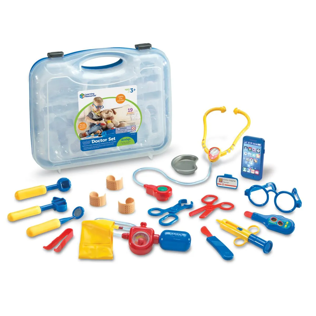 Learning Resources Pretend & Play® Doctor Set Play Medical Toy Kit -19 Pieces, Boys and Girls Ages 3,4,5+, Pretend Play, Kid Doctor Set