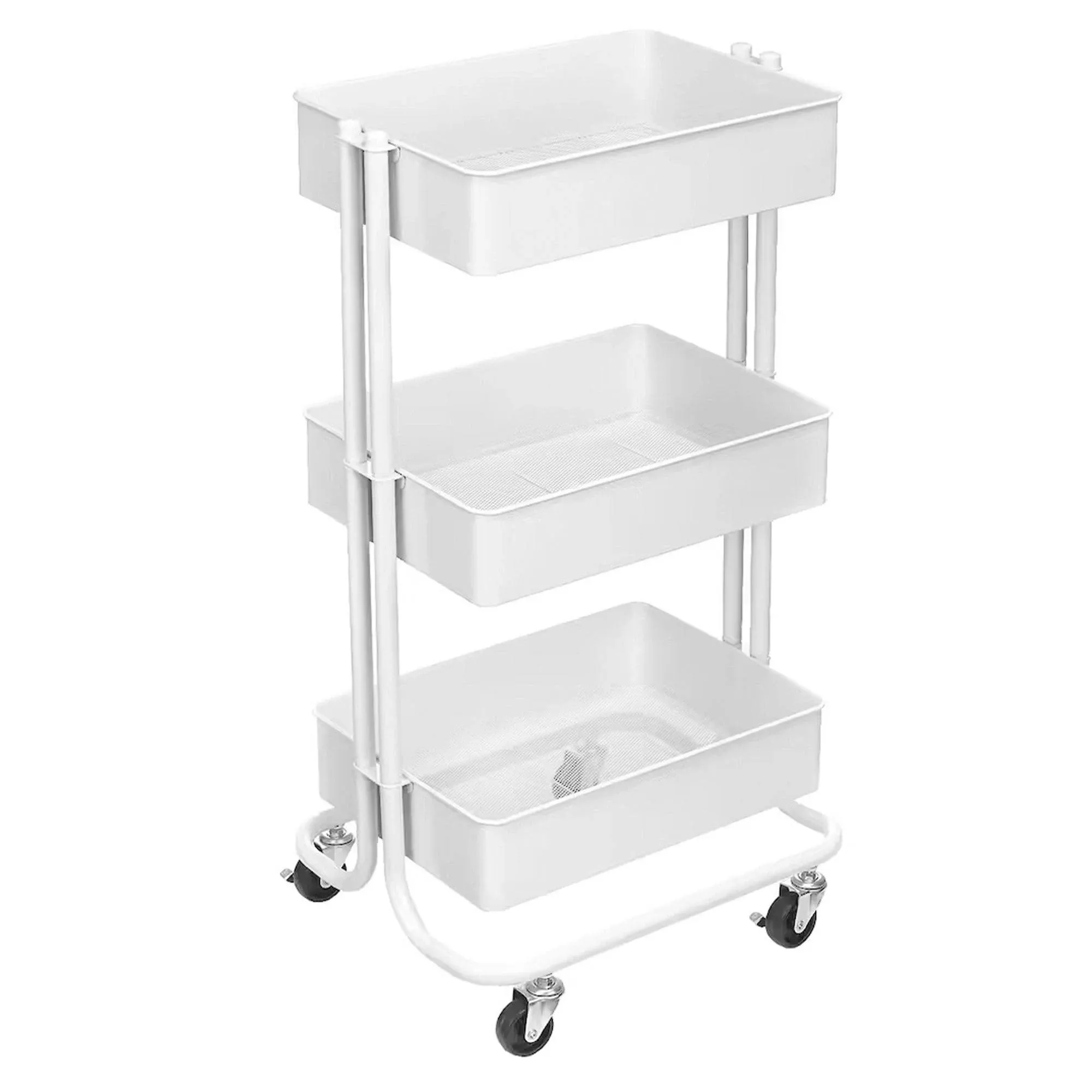 Lexington 3 Tier Rolling Cart for Home &amp; Office Organization, White (Open Box)