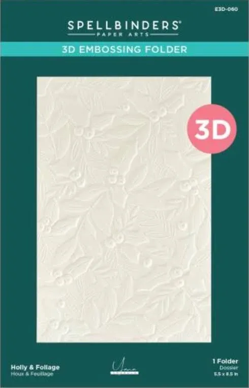 Spellbinders Holly & Foliage 3D Embossing Folder