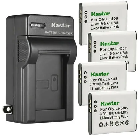 Kastar 1-Pack Battery and Quadruple Charger Compatible with Pentax D-Li92, Megazoom X70, Optio WG-1, Optio WG-1 GPS, Optio WG-2, Optio WG-2 GPS, Optio WG-3, Optio WG-3 GPS, Optio WG-4, Optio WG-5 GPS