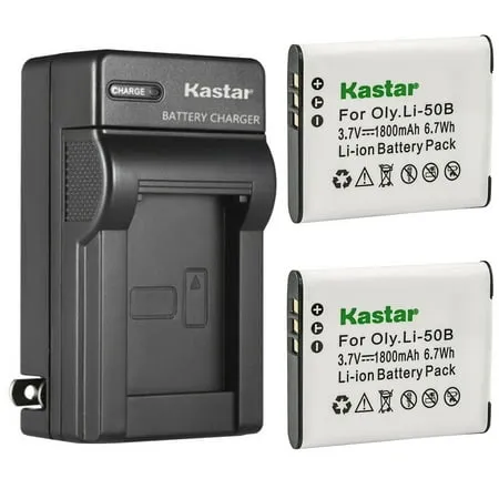 Kastar 2-Pack Battery and AC Wall Charger Replacement for Pentax D-Li92 Optio I-10 Optio RZ10 Optio RZ18 Megazoom X70 Optio WG-1 Optio WG-1 GPS Optio WG-2 Optio WG-2 GPS Optio WG-3 WG-3 GPS