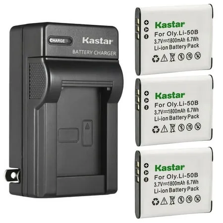 Kastar 3-Pack Battery and AC Wall Charger Replacement for Pentax D-Li92 Optio I-10 Optio RZ10 Optio RZ18 Megazoom X70 Optio WG-1 Optio WG-1 GPS Optio WG-2 Optio WG-2 GPS Optio WG-3 WG-3 GPS