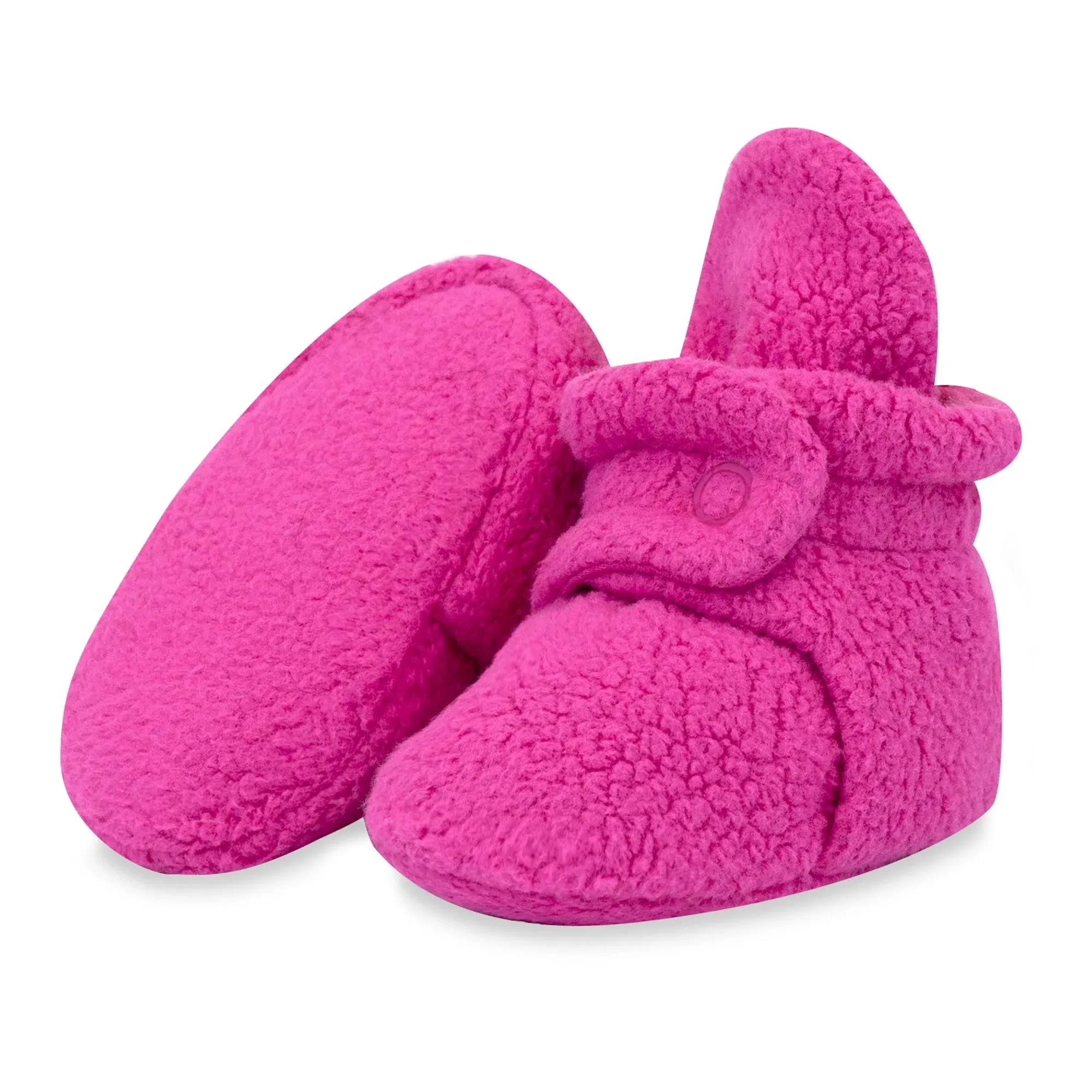 NWT Original Zutano Baby Booties 6M Fuchsia Pink Stay-On Fleece Infant Shoes