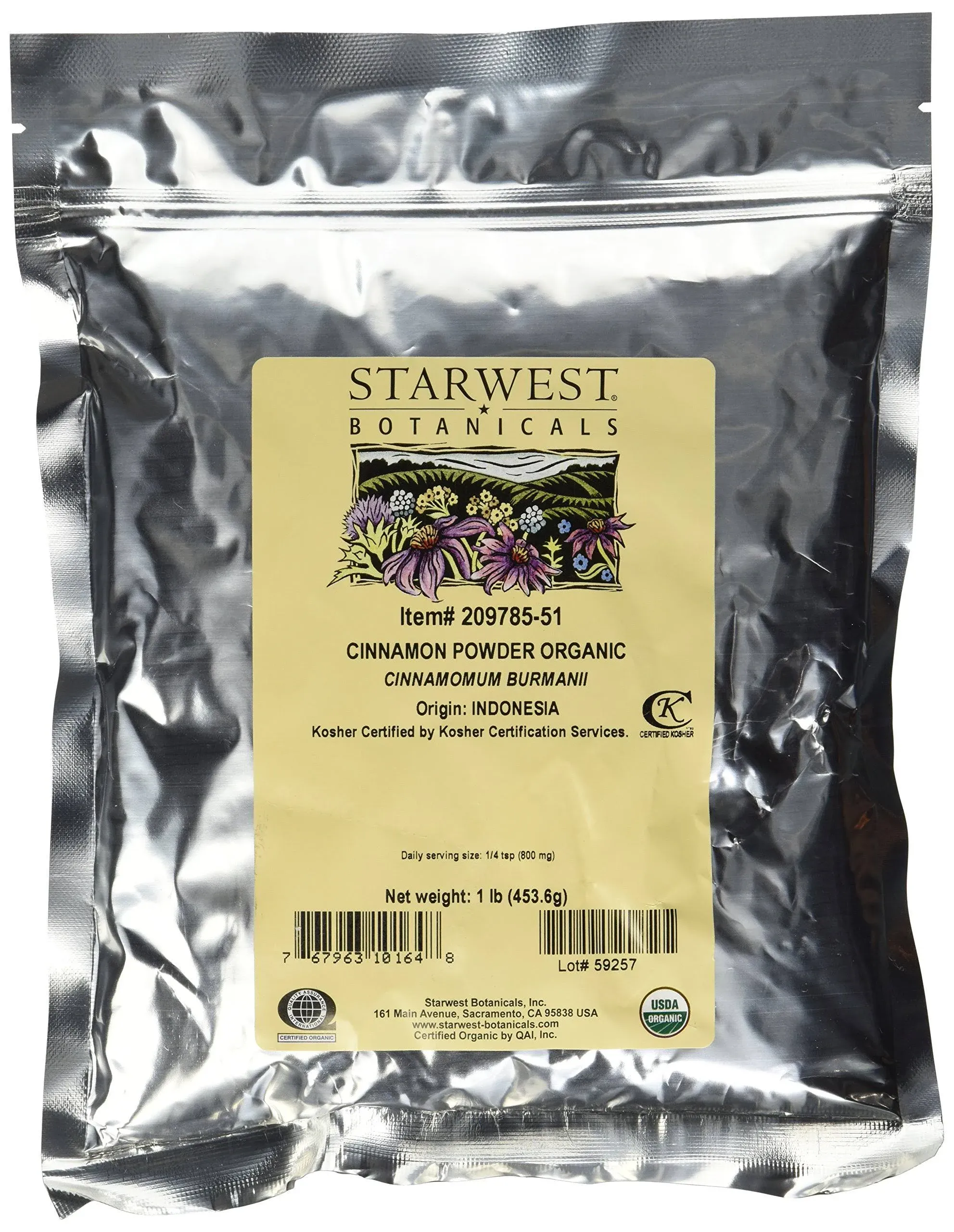 Starwest Botanicals - Organic Cinnamon Powder 1 lb