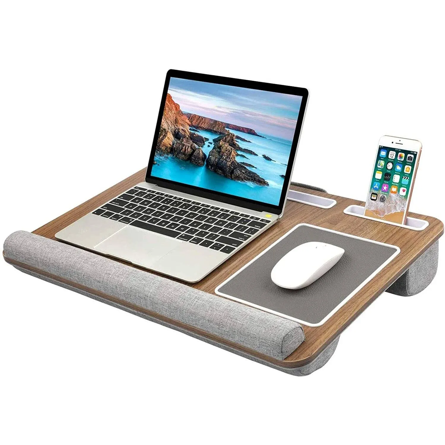 HUANUO Lap Desk - Fits Up to 17 Inches Laptop Desk, Built in Mouse Pad & Wrist Pad