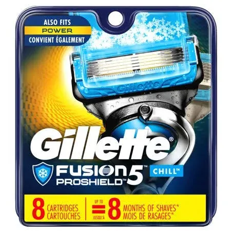 Gillette Fusion ProShield Chill Razor Blade Refills, 8 Cartridges