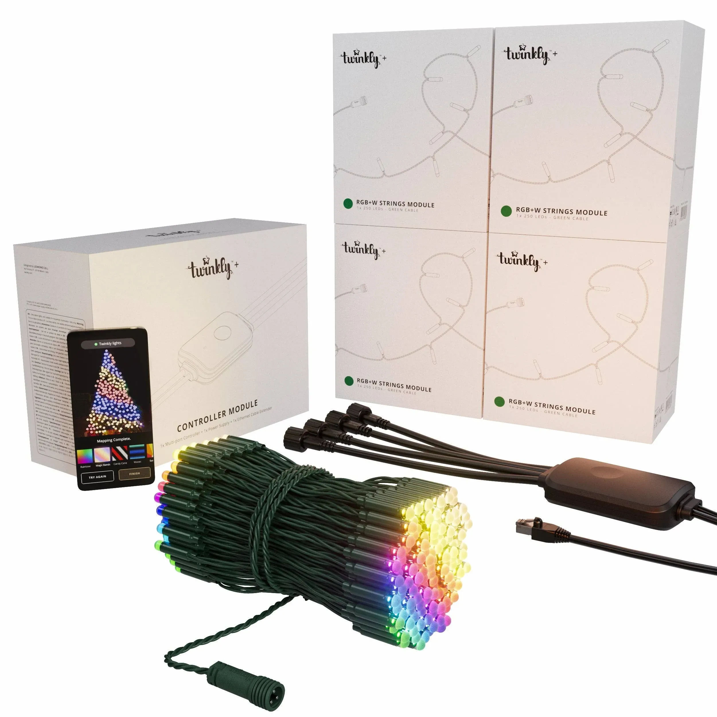 Plus Professional Grade Outdoor Strings Christmas Lights Bundle - 1000 App Co...