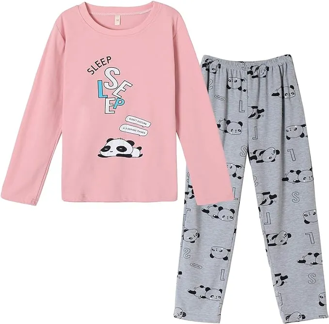 Vopmocld Big Girls Cute Pajama Sets Long Sleeve Lovely Sleepwear 2 Piece PJS Multiple Cartoon Jammies