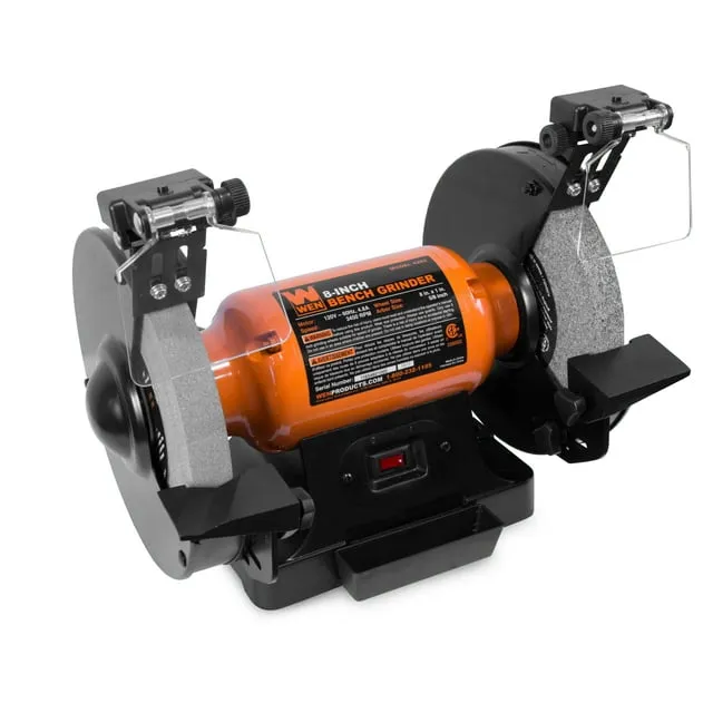 WEN Products 4.8-Amp 8-Inch Single Speed Bench Grinder with LED Work Lights