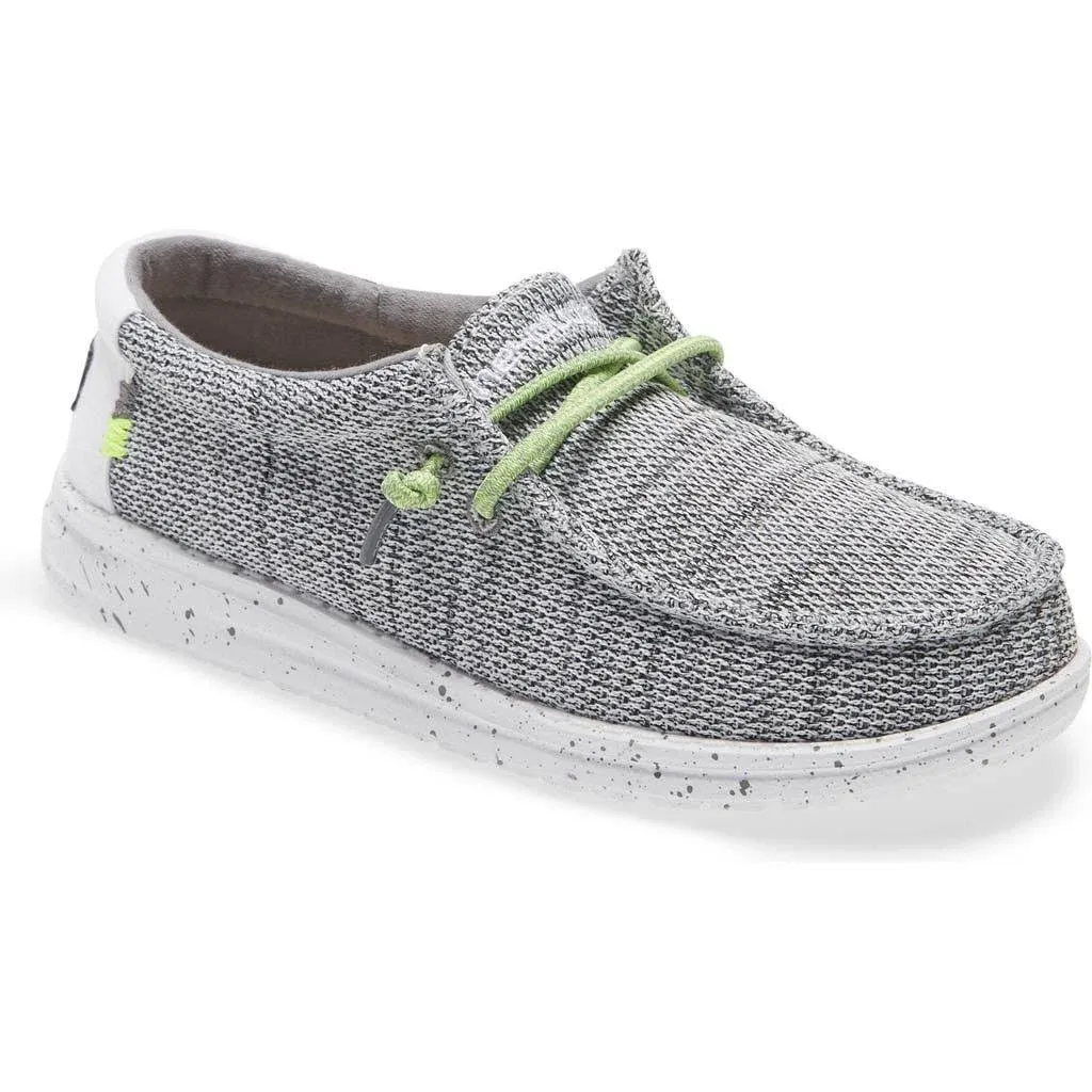 Boys Preschool HEYDUDE Wally Sox Shoes-  Grey/White Size 13.0